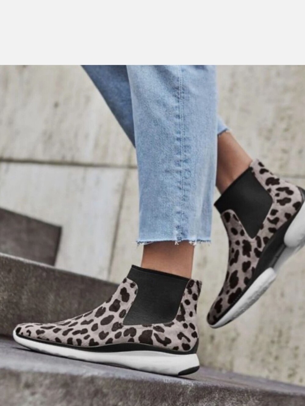 NWOT Cole Haan Grand OS Leopard Cheeta Calf Hair Chelsea Boots